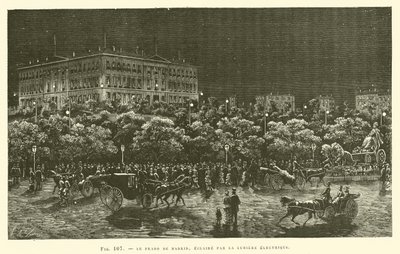 The Prado of Madrid, Lit by Electric Light by French School